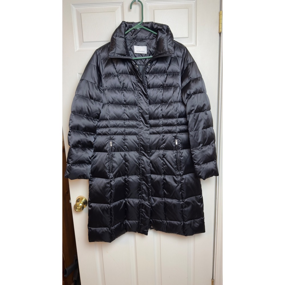 VTG Fly Charter's Women's XXL Long Puffer Coat Quilted Parka 90%‎ Down Italian